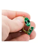 Kolczyki z żółtego 8k złota 333 z Szmaragdem vec021x-em ZSRR Styl Vintage Art Deco